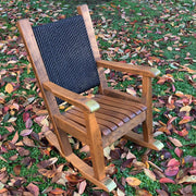 Rocking Chair Single Timber Seat With Rope Back And Brass Detail