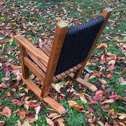 Rocking Chair Single Timber Seat With Rope Back And Brass Detail